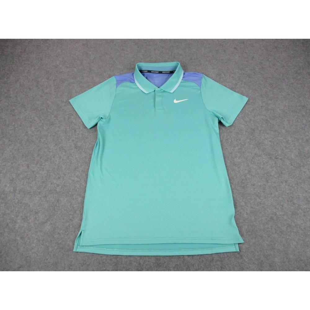Nike Polo Shirt Mens Small Green Court Advantage Dri-FIT Tennis Golf